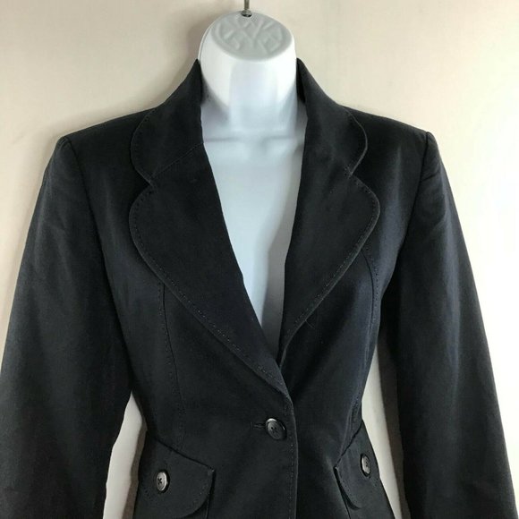Essentials By ABS Womens One Button Suit Jacket Notch Collar Casual Black Size S - Picture 2 of 8